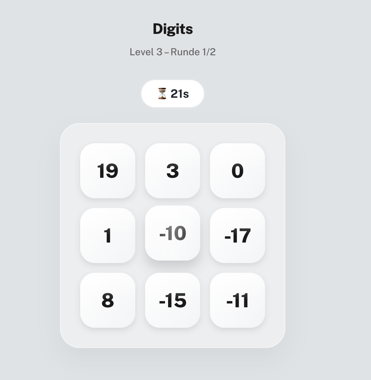 Spielszene aus Digits